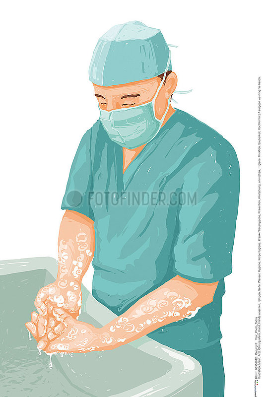 HAND WASHING IN HOSPITAL Illustration