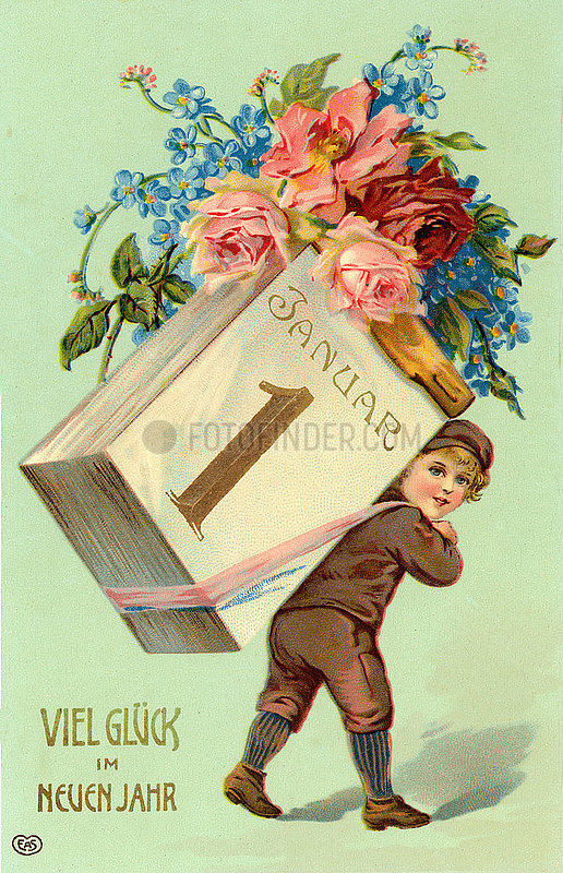 Neujahrskarte,  um 1908