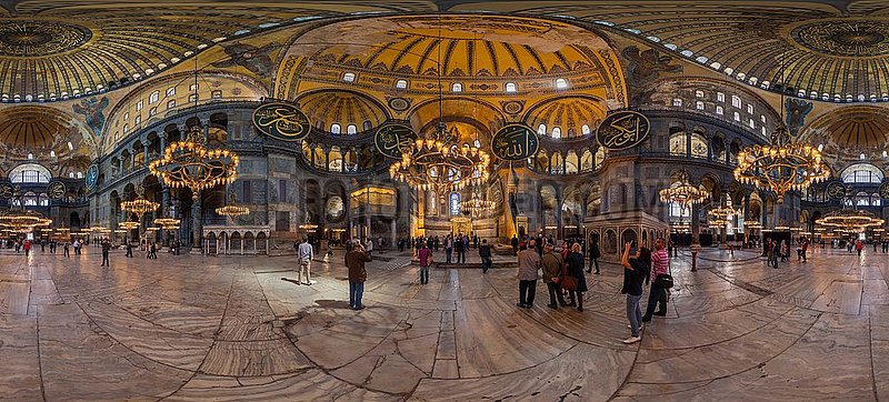 Truthahn. Istanbul,  Inside von Hagia Sophia Moschee (Vue en Hauteur)
