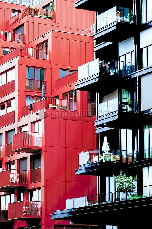 Moderne Wohnhäuser im Stadtviertel NDSM-Werft in Amsterdam-Noord