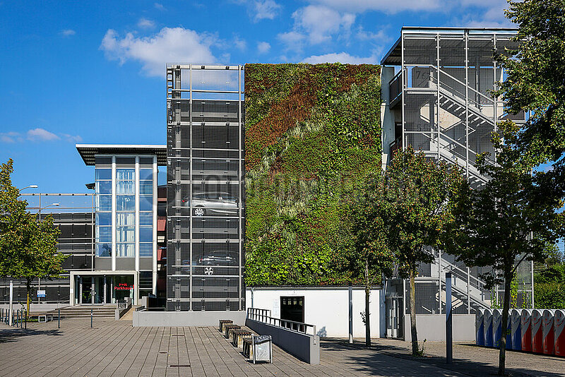 Fassadenbegruenung am Parkhaus,  Bottrop,  Nordrhein-Westfalen,  Deutschland