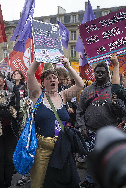 Demonstration für Rechte für trans Menschen in Paris