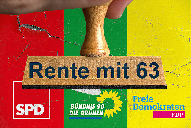 Symbolischer Stempel Rente mit 63