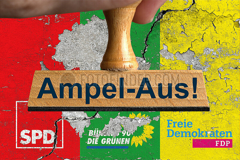 Symbolischer Stempel Ampel-Aus!