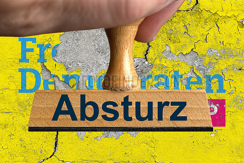 Symbolischer Stempel Absturz