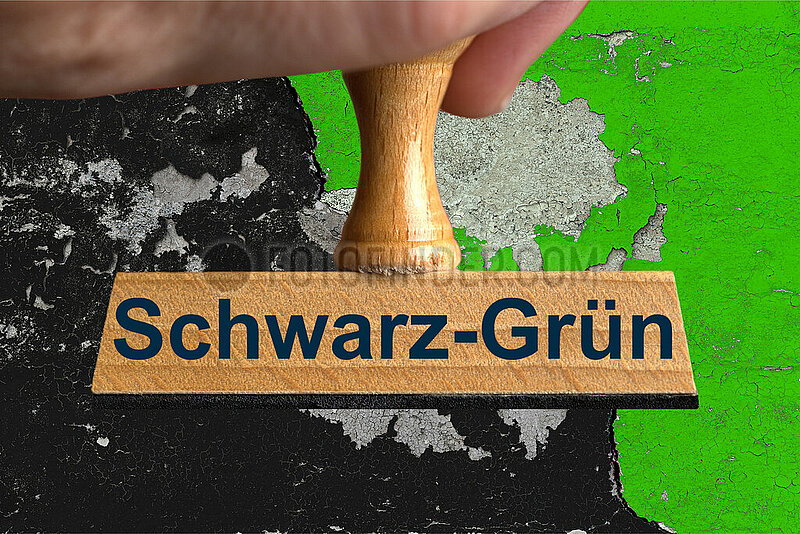 Symbolischer Stempel Schwarz-Gruen