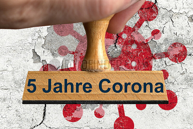 Symbolischer Stempel 5 Jahre Corona