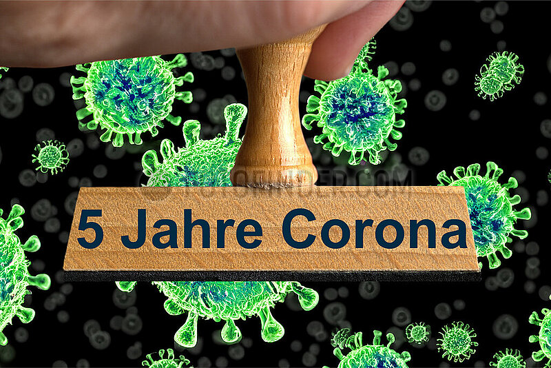 Symbolischer Stempel 5 Jahre Corona