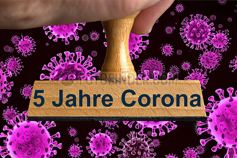 Symbolischer Stempel 5 Jahre Corona