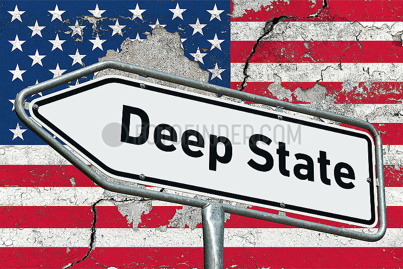 Symbolischer Wegweiser Deep State