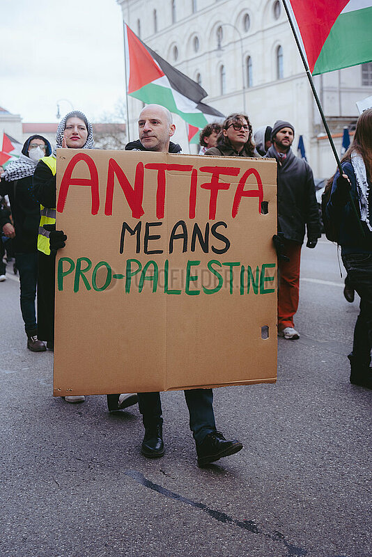 Demonstration in München von Academics for Justice für Gerechtigkeit in Gaza
