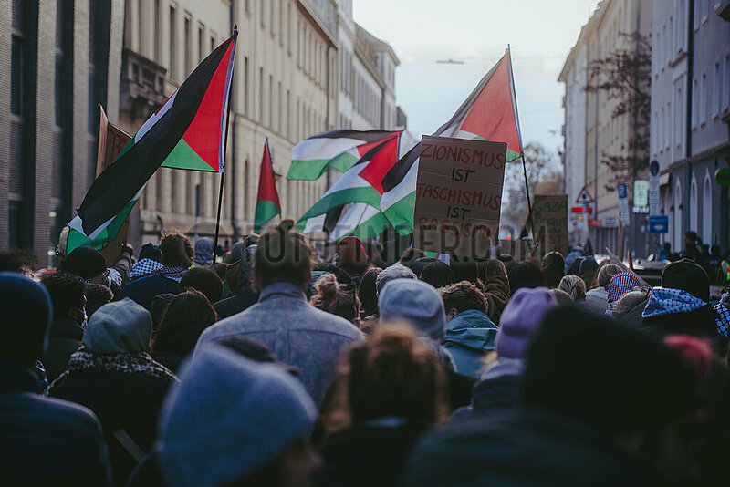 Demonstration in München von Academics for Justice für Gerechtigkeit in Gaza