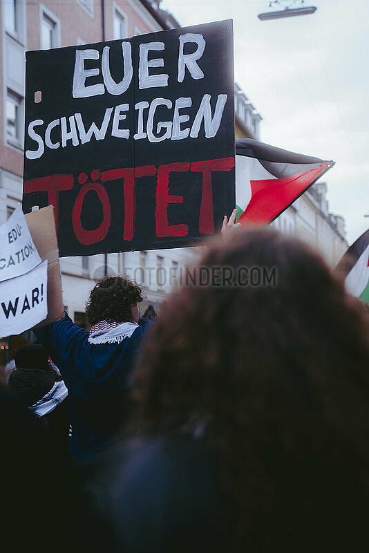 Demonstration in München von Academics for Justice für Gerechtigkeit in Gaza