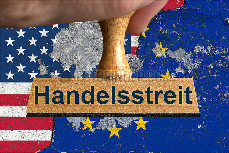 Symbolischer Stempel Handelsstreit