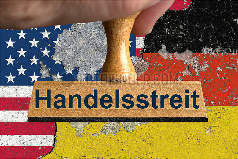 Symbolischer Stempel Handelsstreit