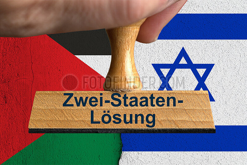 Symbolischer Stempel Zwei-Staaten-Loesung