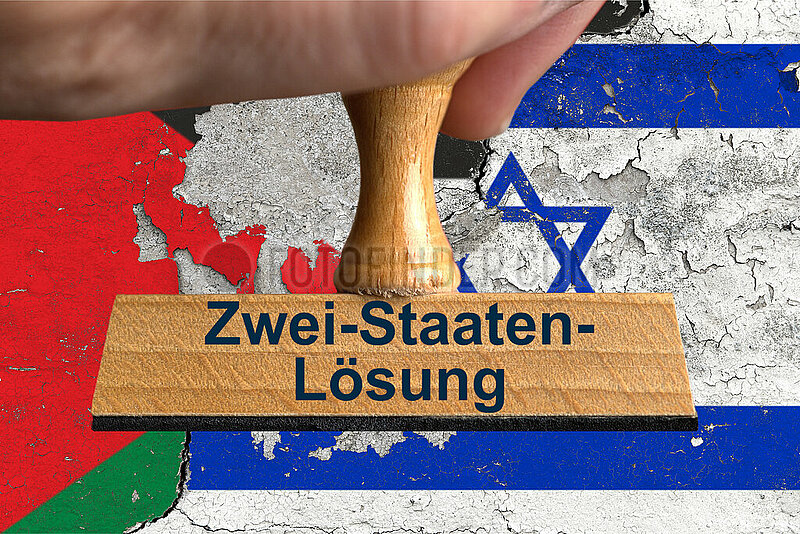 Symbolischer Stempel Zwei-Staaten-Loesung