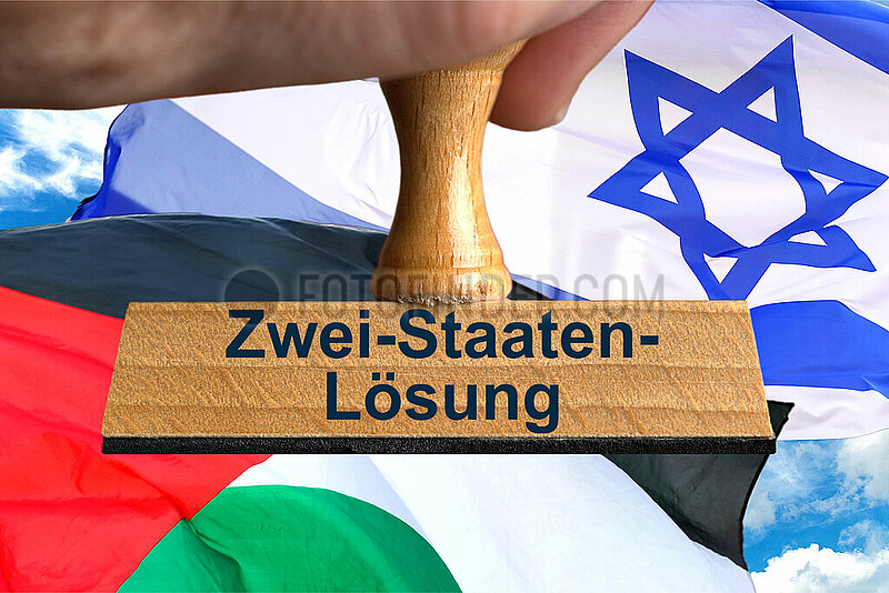 Symbolischer Stempel Zwei-Staaten-Loesung