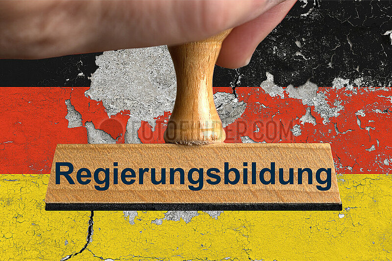 Symbolischer Stempel Regierungsbildung