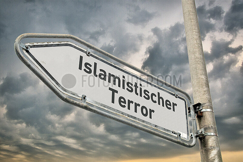 Symbolisches Schild Islamistischer Terror