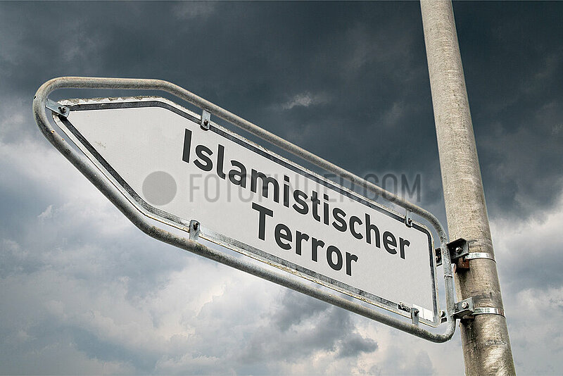 Symbolisches Schild Islamistischer Terror