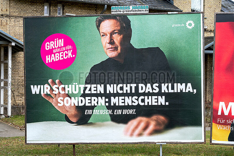 Buendnis 90/Die Gruenen - Wahlplakat in Schleswig