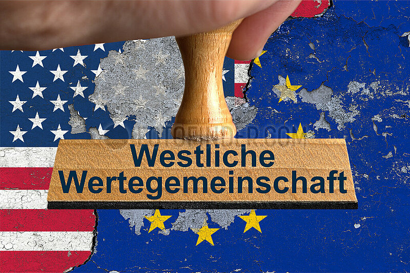 Symbolischer Stempel Westliche Wertegemeinschaft
