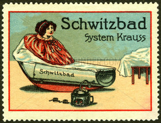 Frau im Schwitzbad  Reklamemarke  1913