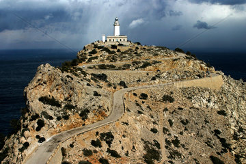 Leuchtturm am Cap de Formentor am aeussersten Nordosten Mallorcas.