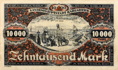 10.000 Mark Notgeld  Inflation  1923