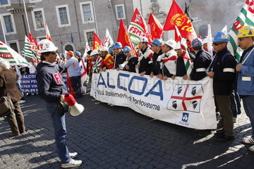 Alcoa Metallarbeiter Demonstration in Rom