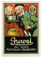 Petroleum-Gaskocher Juwel  Reklamemarke  1913