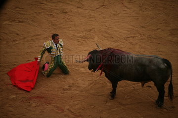 Stierkampf in Arena auf dem Jakobsweg - Camino de Santiago