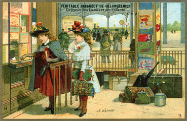 Bahnhof  Fahrkartenschalter  Abfahrt  Frankreich  1895