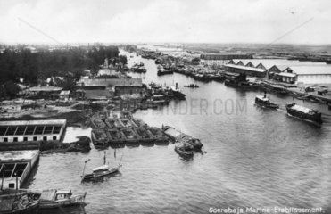 Hafen in Surybaya waehrend der Kolonialzeit