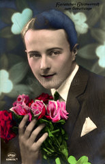 Mann mit Blumen