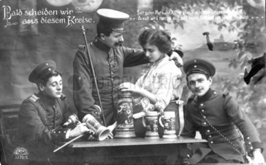 Soldaten mit junger Frau