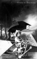 Junge mit seltsamen Gefaehrt  1900