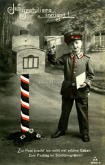 Kind als Brieftraeger  1920
