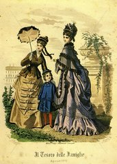 Zwei Frauen mit maedchen im Park  1873