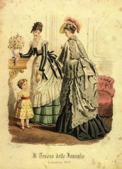 Zwei Frauen mit Maedchen  1873