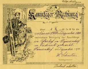Kaminkehrer-Rechnung  Oesterreich  1900
