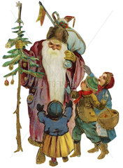 Weihnachtsmann bringt Geschenke  1911