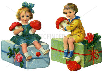 Kinder mit Geschenken  1927