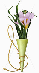 kleine Wand-Vase  Kunstblumen  um 1957