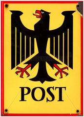 altes Amtsschild der Post  Postamt  1954