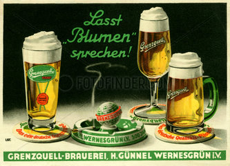 Grenzquell-Brauerei Wernesgruen  Werbung 1942