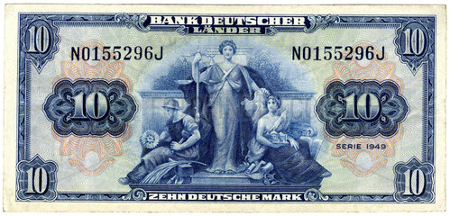 erster 10-Mark-Schein der Bundesrepublik  1949