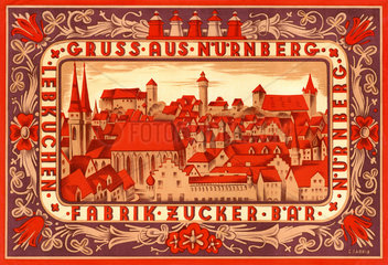 Werbung fuer Lebkuchen und Zuckerfabrik  Nuernberg  1933