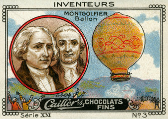 Erfinder Brueder Montgolfier  Heissluftballon